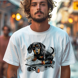 Camiseta Pets - Dachshund Skate - Unissex