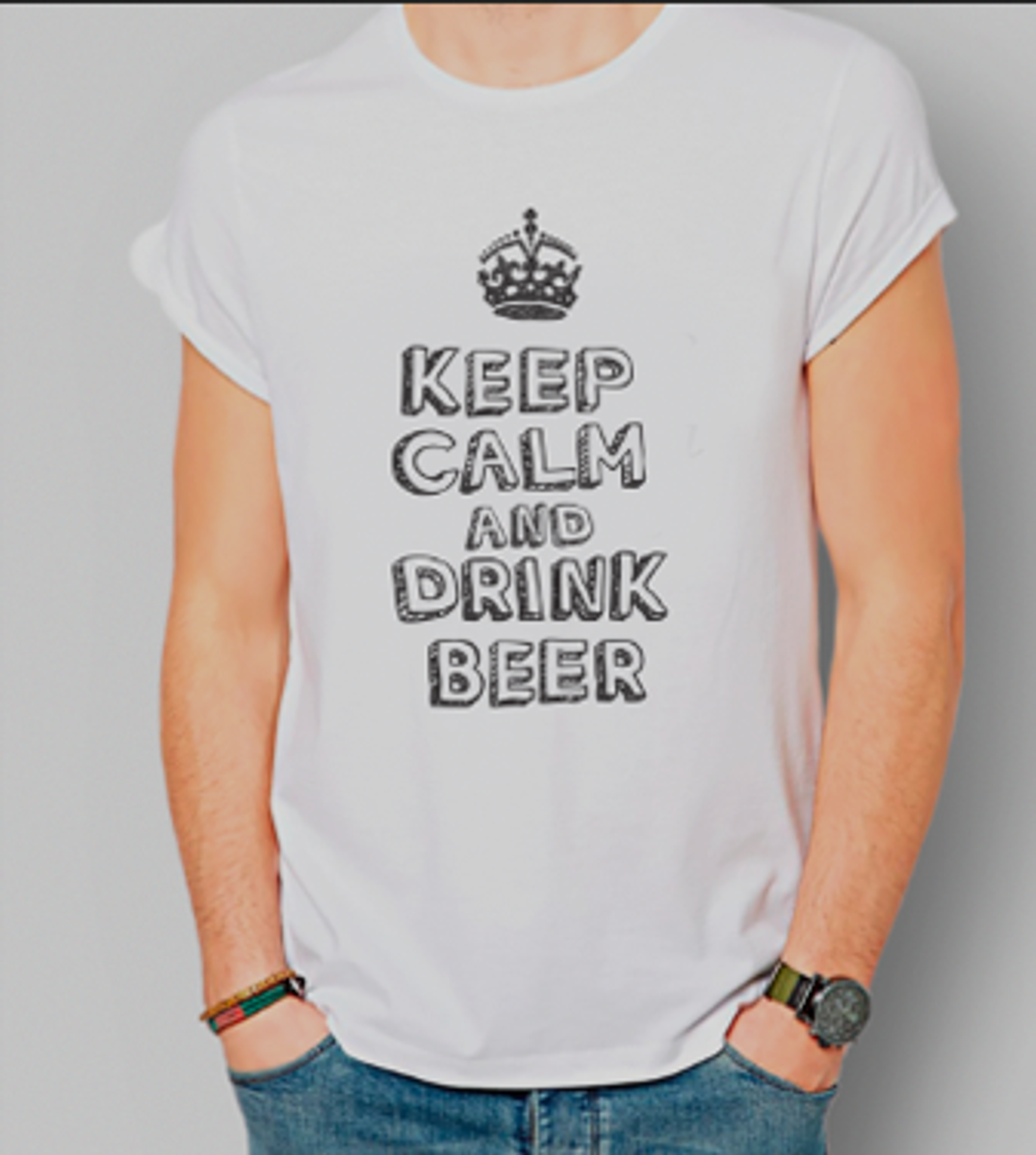 Nome do produto: Camiseta  - Keep Calm and Drink Beer - Estampa Preta