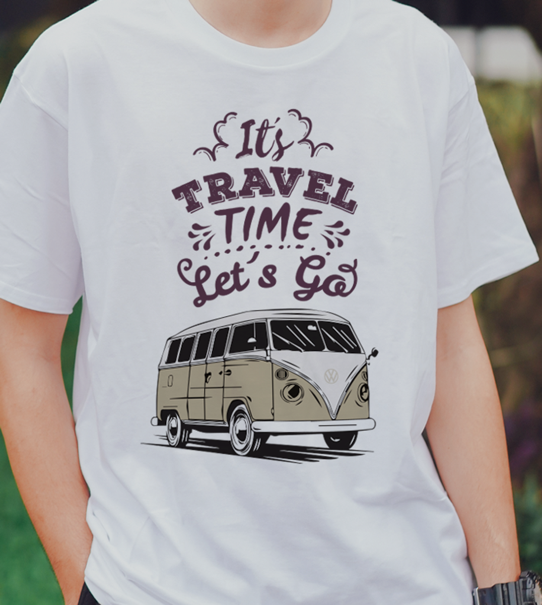 Nome do produto: Camiseta Kombi - It\'s travel time