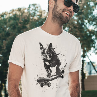 Camiseta Pets - Bulldog no Skate PB - Unisex