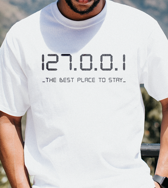 Camiseta 127.0.0.1 - Estampa Preta