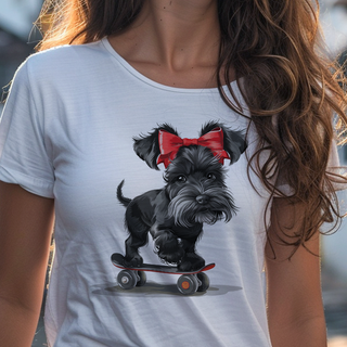 Camiseta Pets - Filomena Schnauzer Skate - Unissex