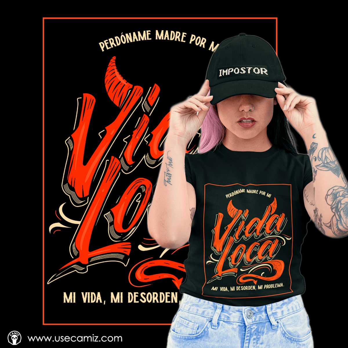 Nome do produto: Camiseta Classic - Perdoname Madre por mi Vida Loca (PROMOÇÃO CAMIZ)