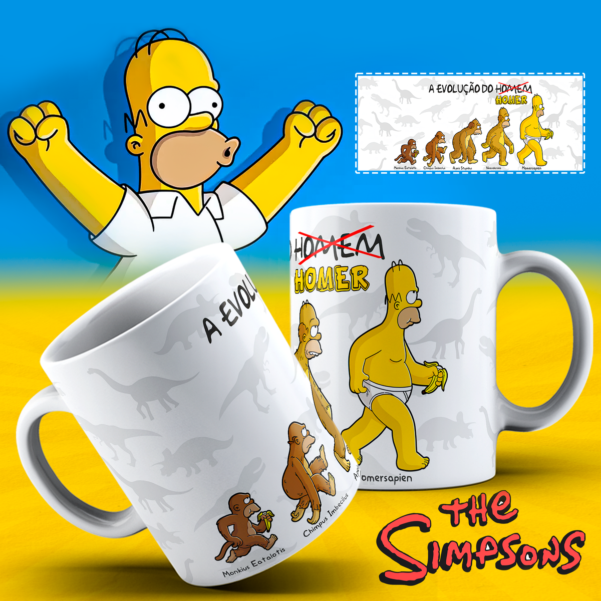 Nome do produto: Caneca A Evolução do Homer