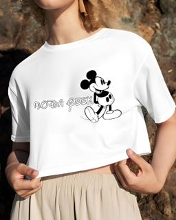 Camisa cropped Mickey Mouse