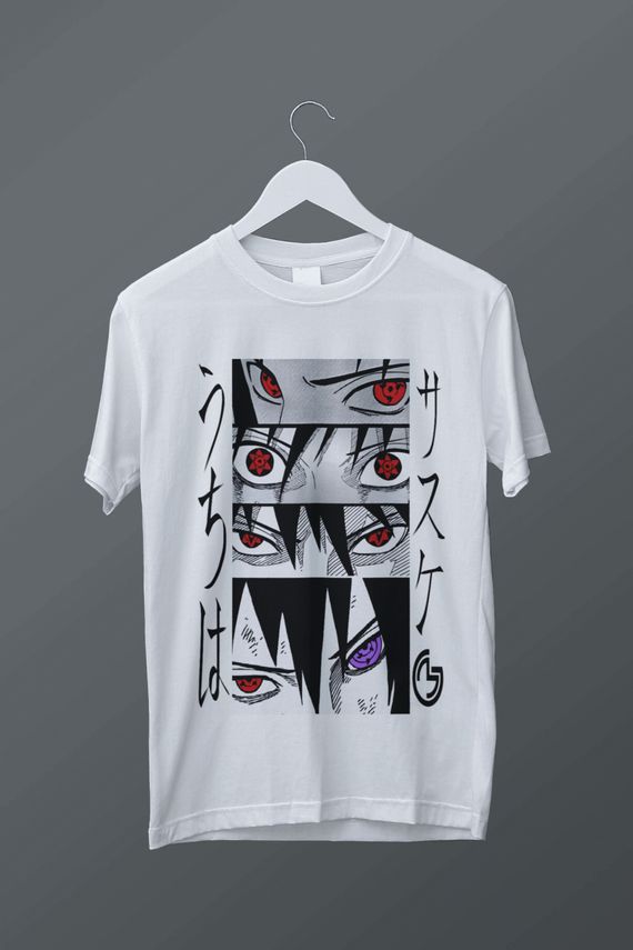 T-shirt Uchiha Sasuke (preta)