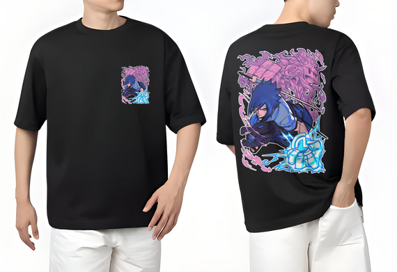 T-shirt oversized Sasuke Chidori