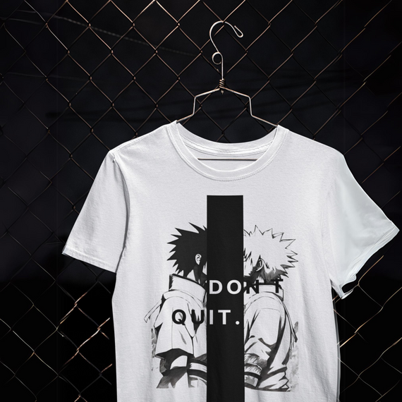 Camiseta NARUTO E SASUKE DON'T QUIT Anime