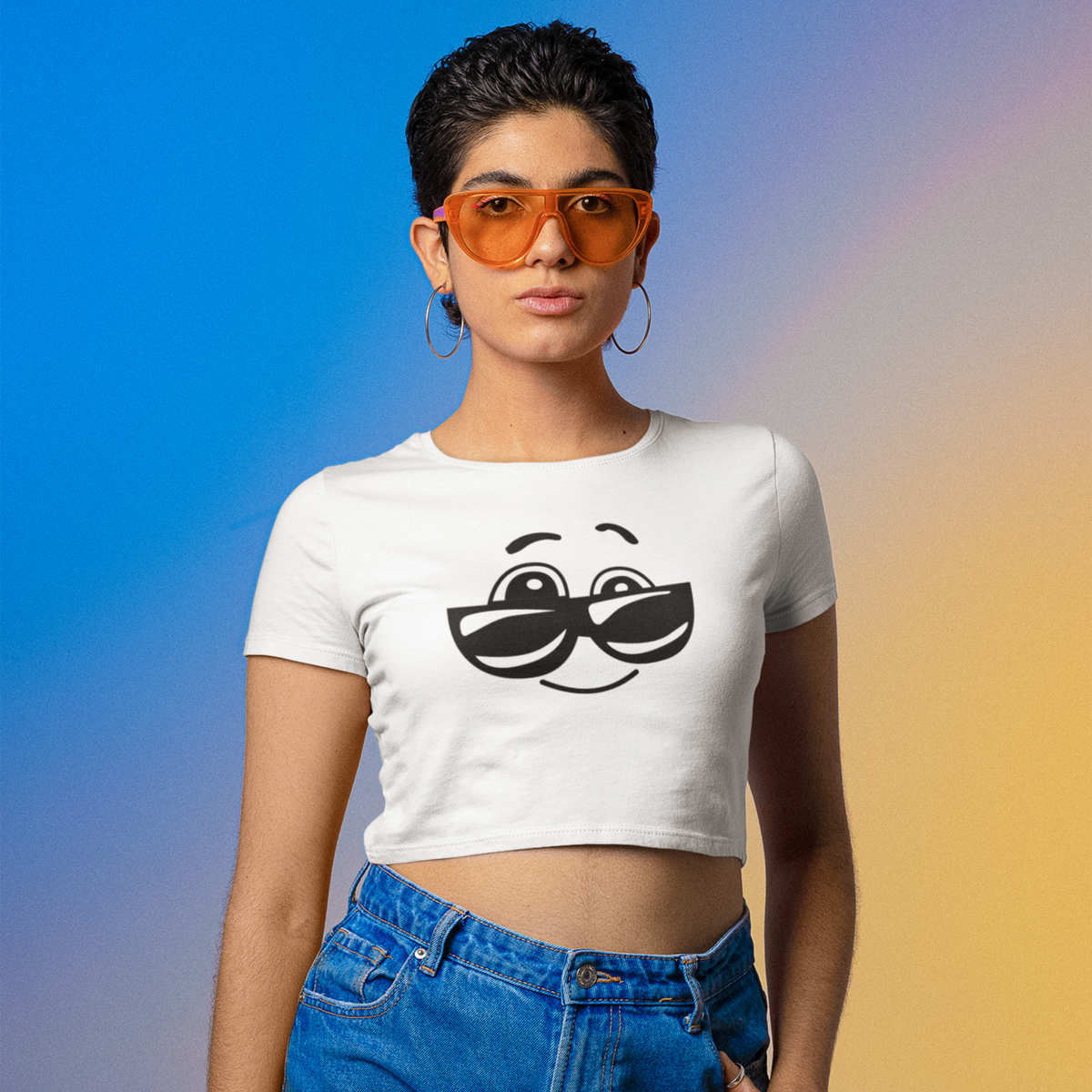 Nome do produto: Cropped Glasses Face