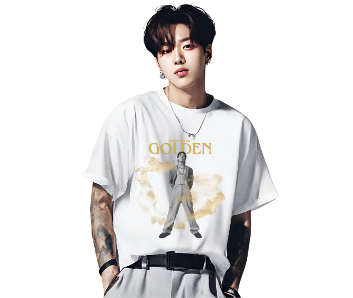 Nome do produto: CAMISETA Classic JUNGKOOK GOLDEN