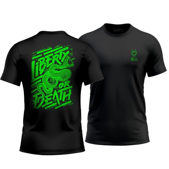 Camiseta Liberty or Death Project Armour Estampa nas costas