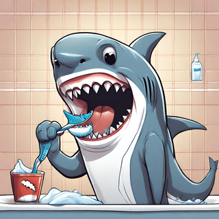 Nome do produtoOdonto | Tubarão escovando os dentes