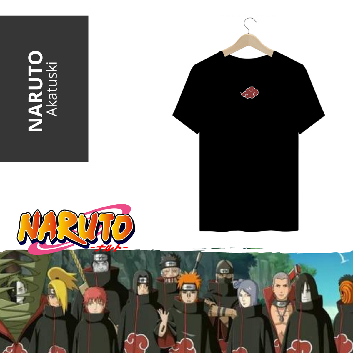 Nome do produto: Camiseta Naruto.: Akatsuki Cloud