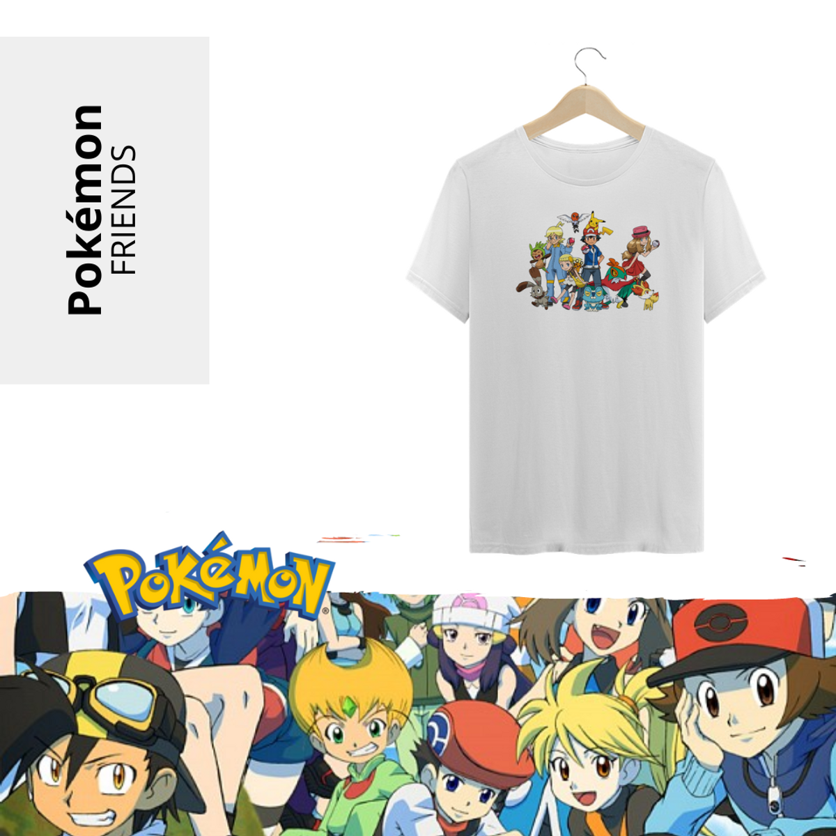 Nome do produto: Camiseta Amigos Pokémon