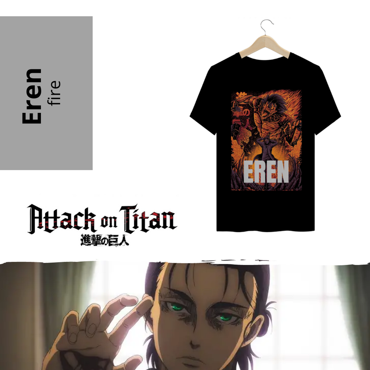 Nome do produto: Camiseta Eren Fire