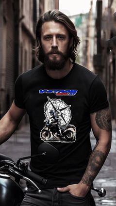 CAMISETA COM ESTAMPA NA FRENTE E NAS COSTAS  SUZUKI V-STROM PERSONALIZADA