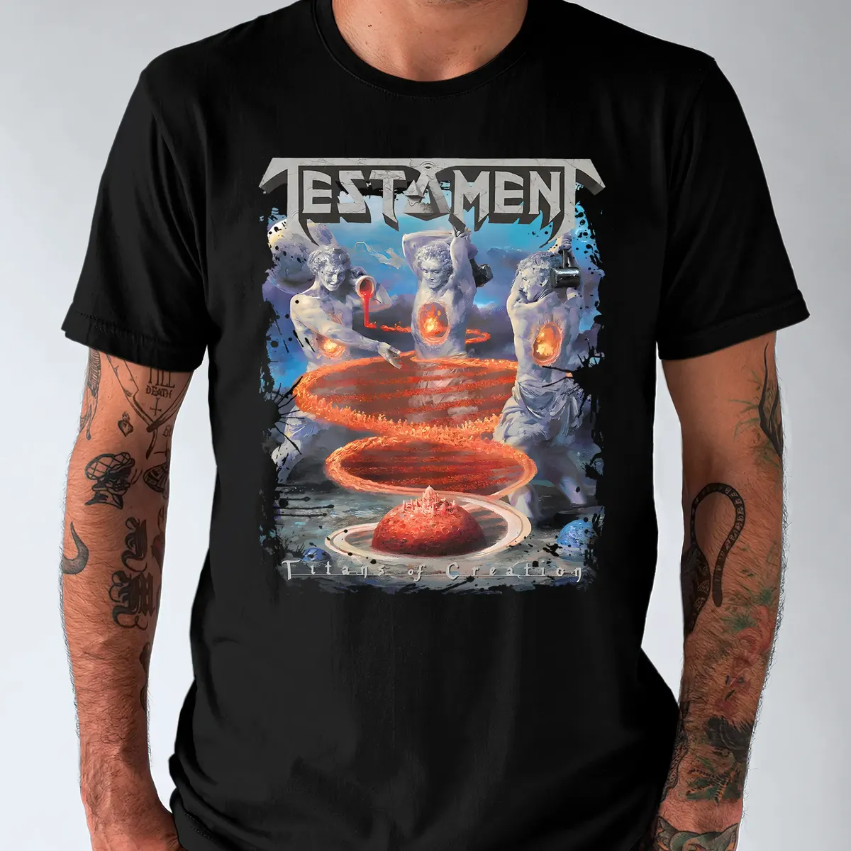 Nome do produto: Camiseta Testament Titans of Creation