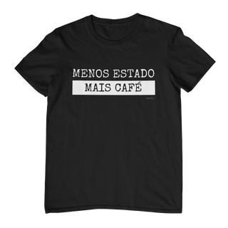 Nome do produtoCamiseta Fem - Menos estado mais café