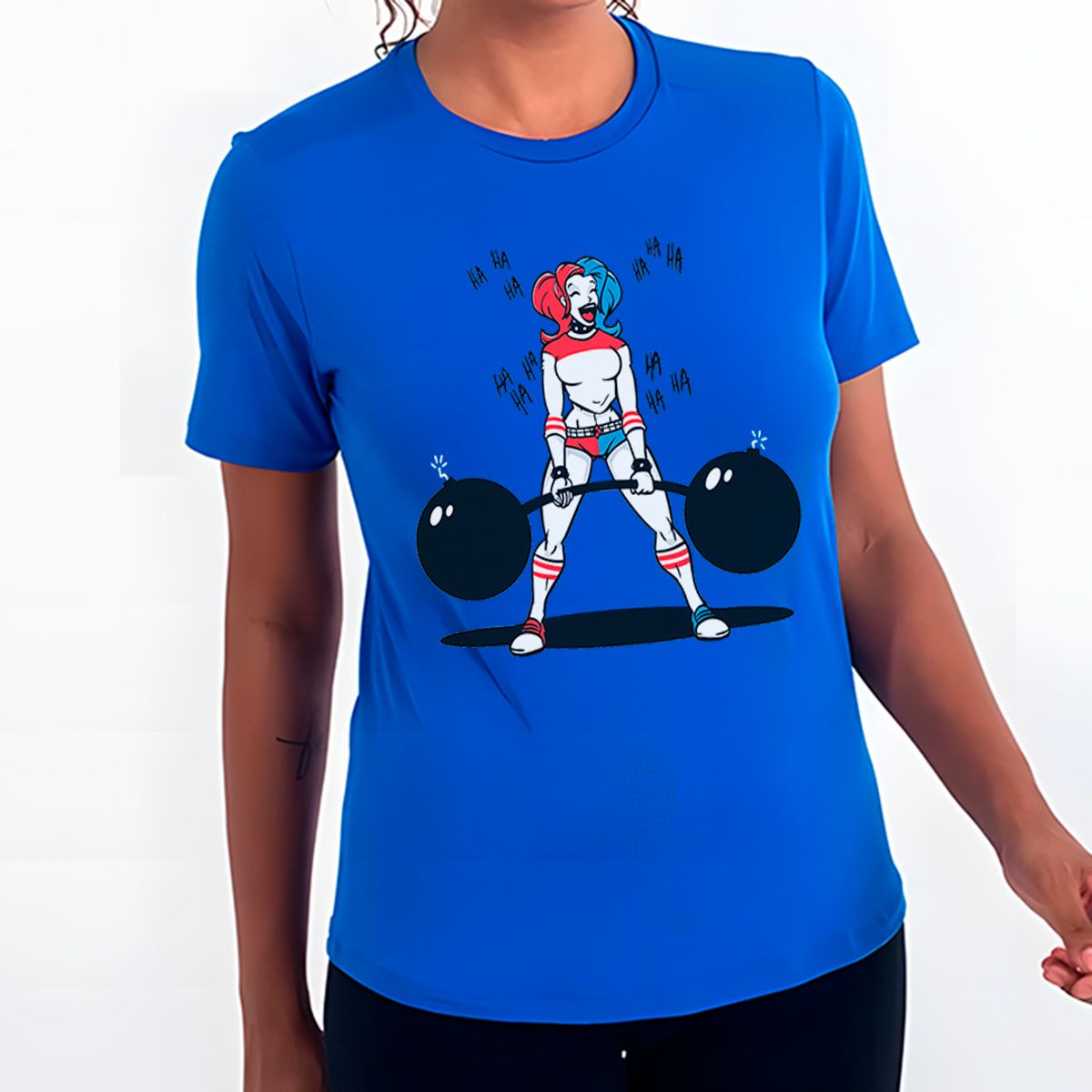 Nome do produto: Arlequina Treinando | Camiseta Feminina Sport UV
