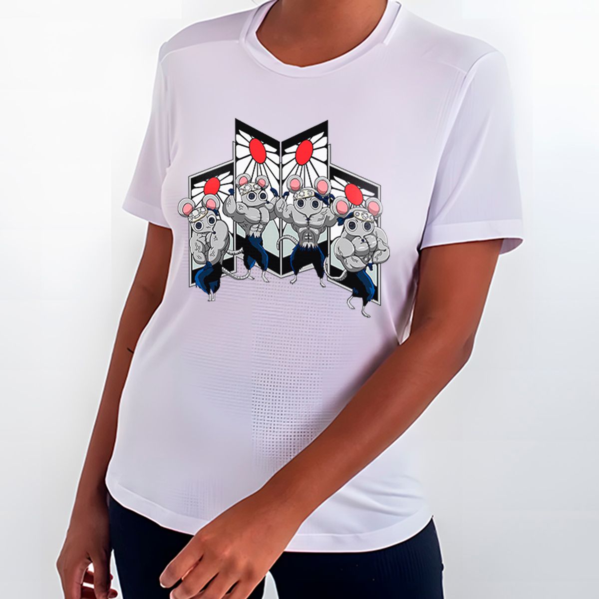 Nome do produto: Rato de Academia V3 - Ratos Demon Slayer | Camiseta Feminina Sport UV