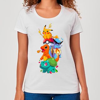 Quarteto Pokemon 1 Geração | Camiseta Feminina
