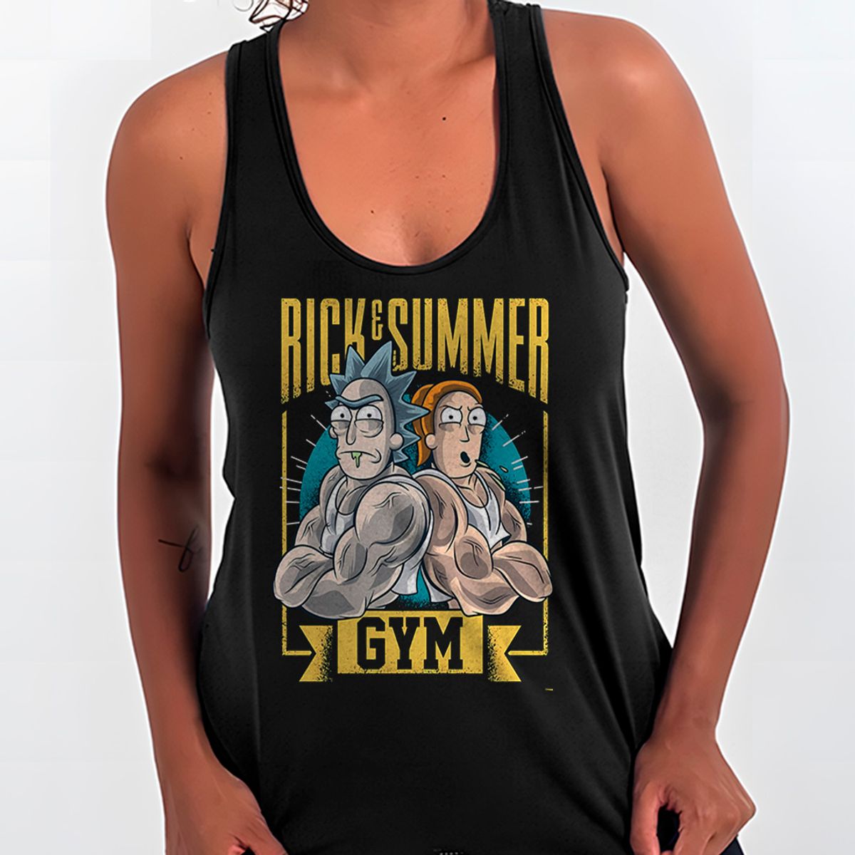 Nome do produto: Rick e Summer - Rick and Morty | Regata Sport UV Feminina
