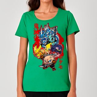 Pokemons em Demon Slayer | Camiseta Feminina
