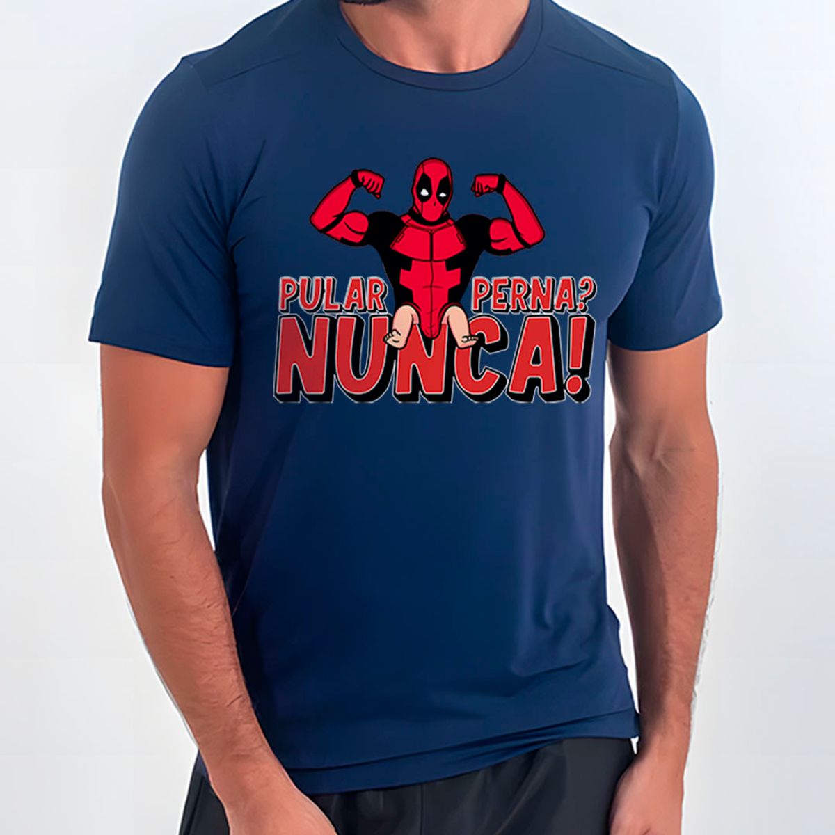 Nome do produto: Deadpool Treino de Perna | Camiseta Sport UV