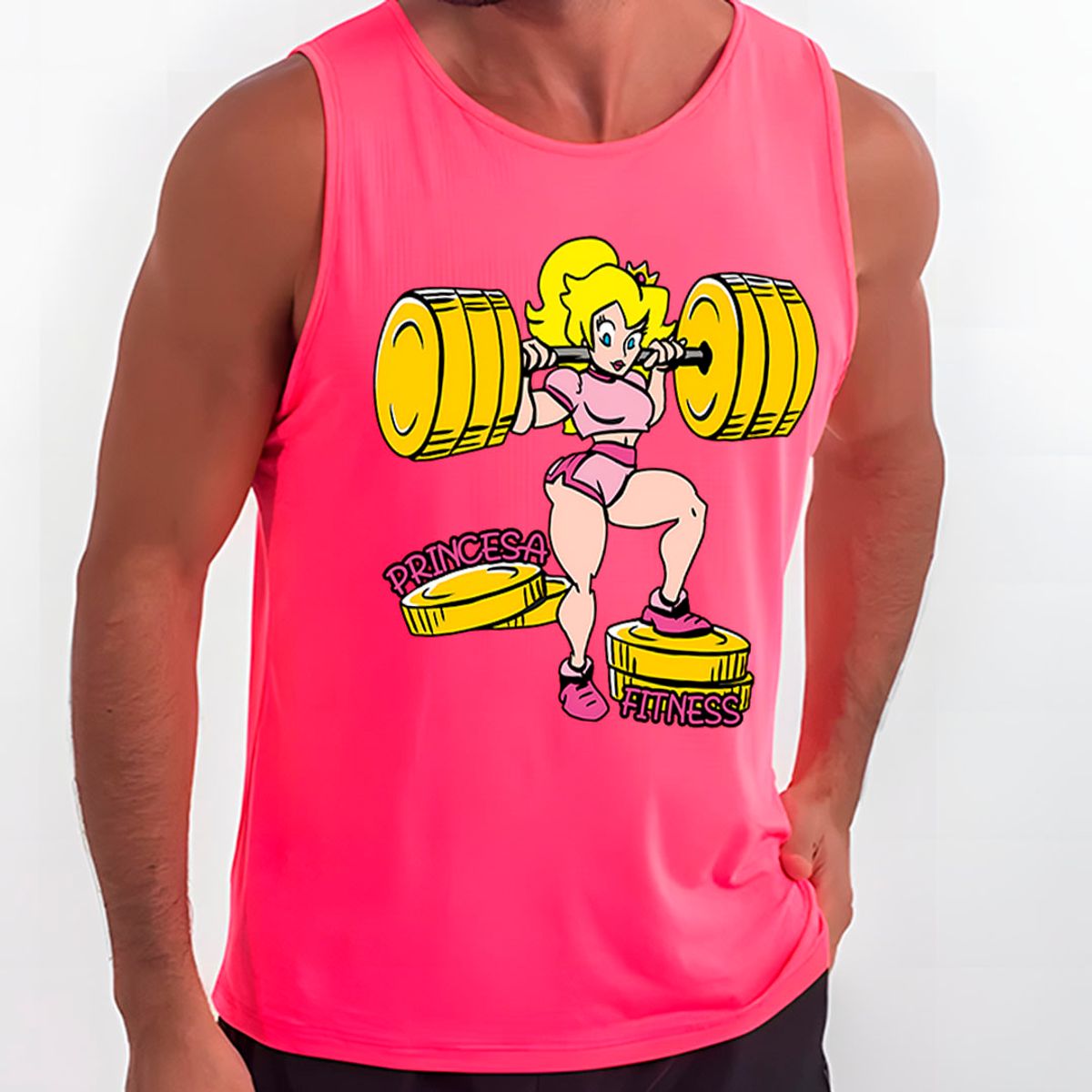 Nome do produto: Princesa Fitness Peach - Mario | Regata Sport UV