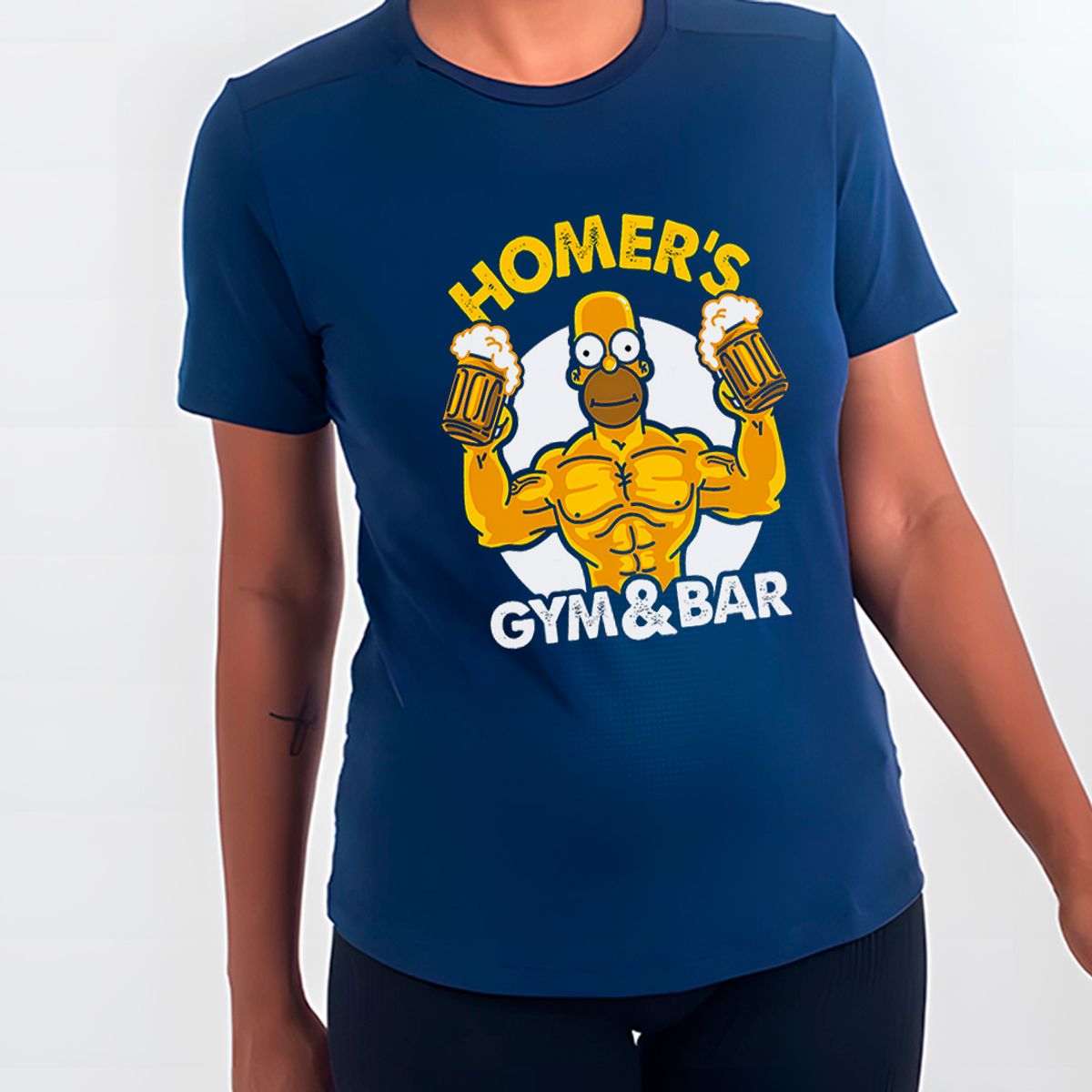 Nome do produto: Homer Simpson Musculoso | Camiseta Feminina Sport UV