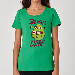 Cuidado Ogro | Shrek - Camiseta Feminina