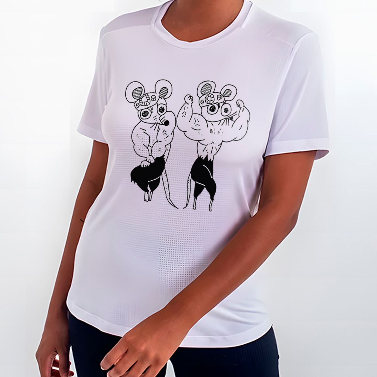 Nome do produto: Rato de Academia V2 - Ratos Demon Slayer | Camiseta Feminina Sport UV