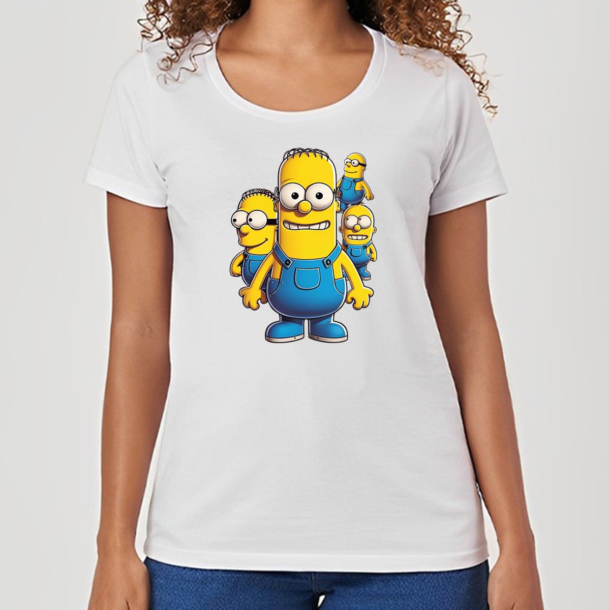 Nome do produto: Minions e Simpsons - Camiseta Feminina