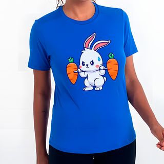 Nome do produtoCoelho Treinando | Camiseta Feminina Sport UV