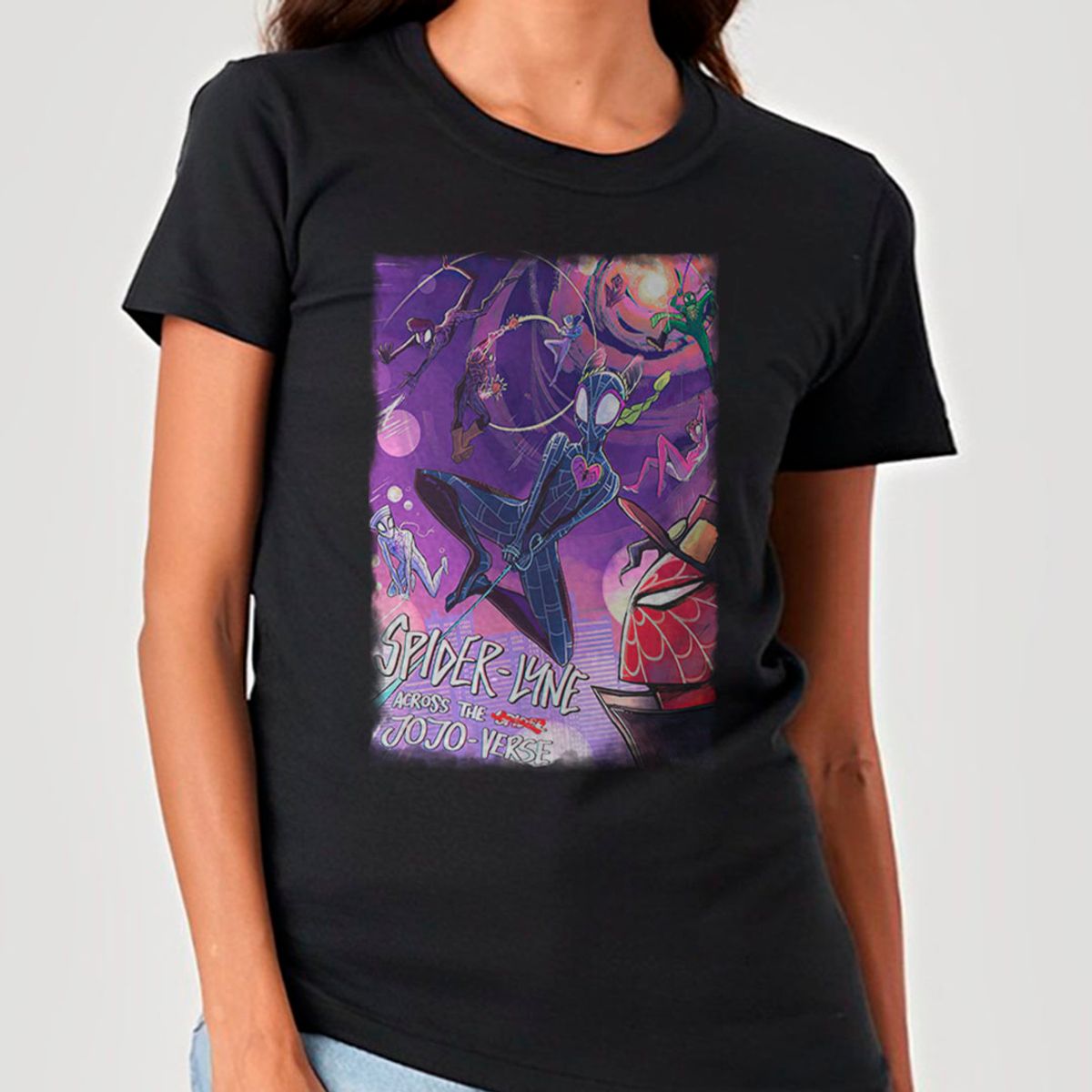 Nome do produto: Jolyne no Aranha Jojo Verso - Jojo\'s Bizarre Adventure | Camiseta Feminina
