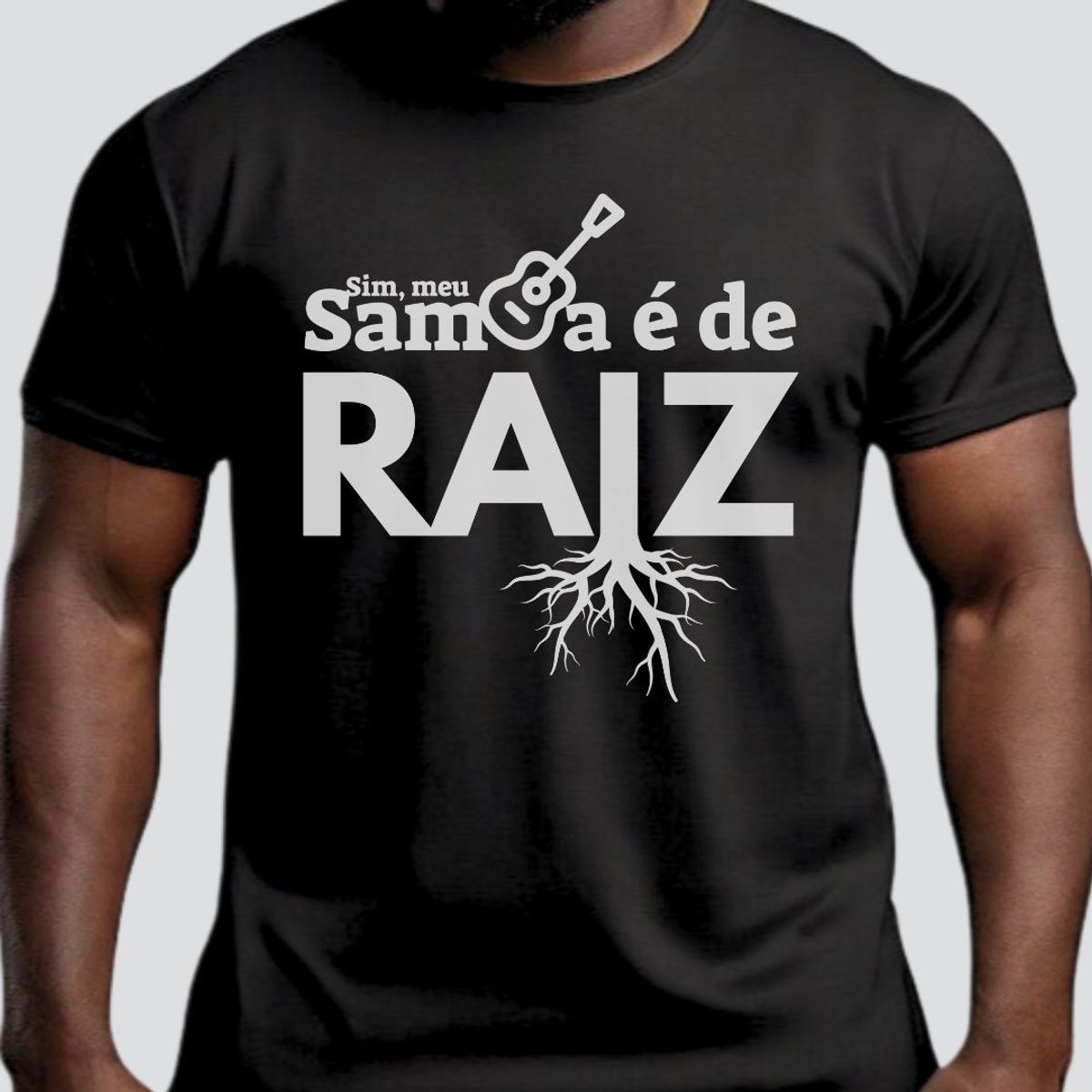 Nome do produto: Camiseta Clássica Masculina - Sim Meu Samba é de Raiz