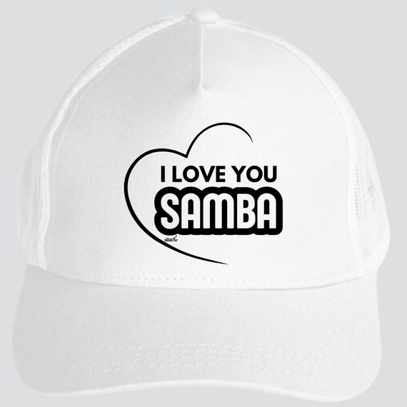 Boné Americano com Tela - I Love You Samba