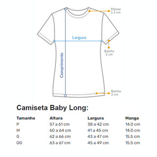 Nome do produtoCamiseta Baby Long Clássica Feminina - Carnaval Branca e Azul