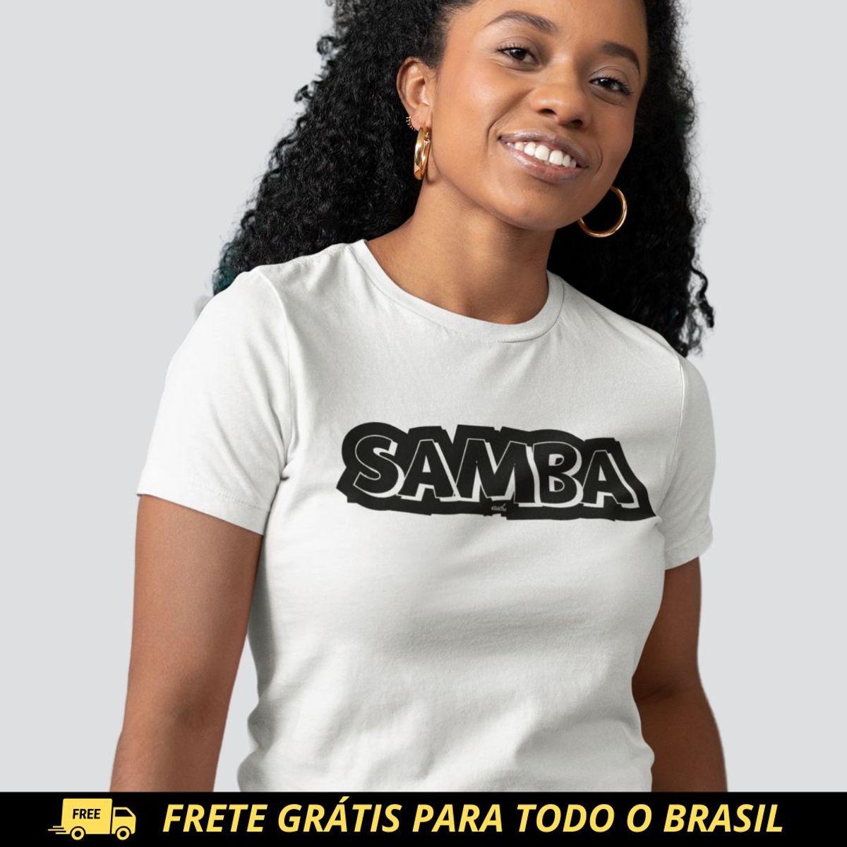 Nome do produto: Camiseta Baby Long Quality Feminina - Samba