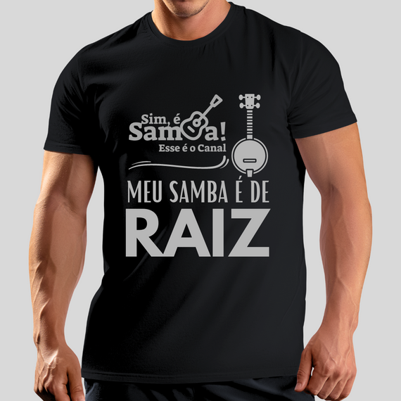 Camiseta Prime Masculina - Meu Samba é de Raiz