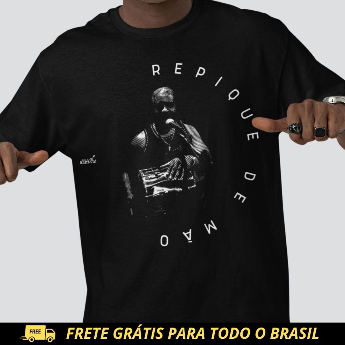 Nome do produto: Camiseta Quality Masculina - Repique de Mão