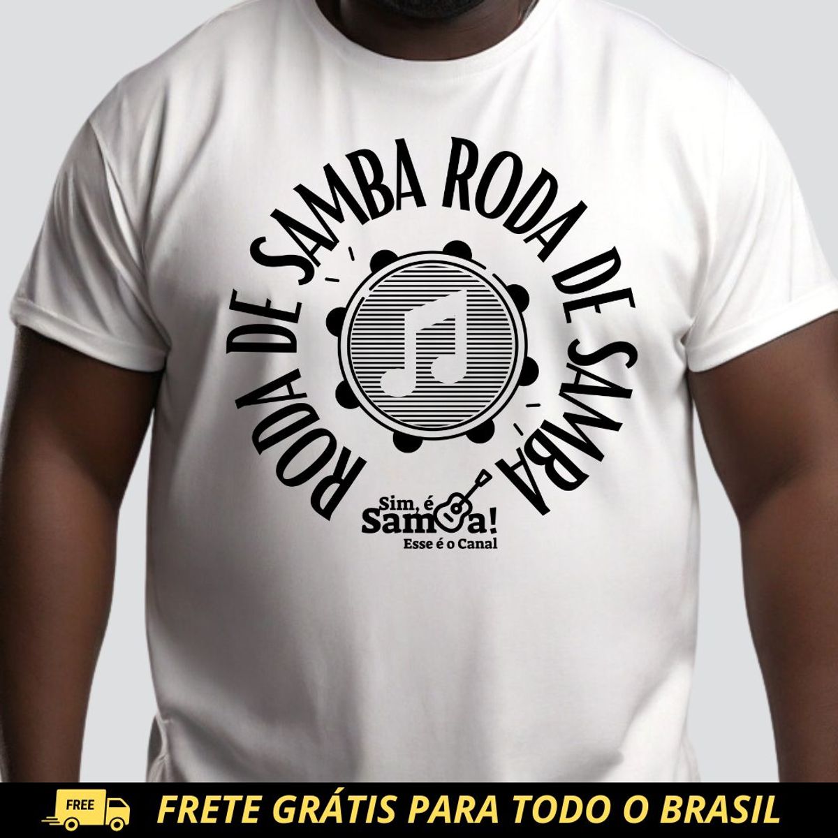 Nome do produto: Camiseta Plus Size - Roda de Samba