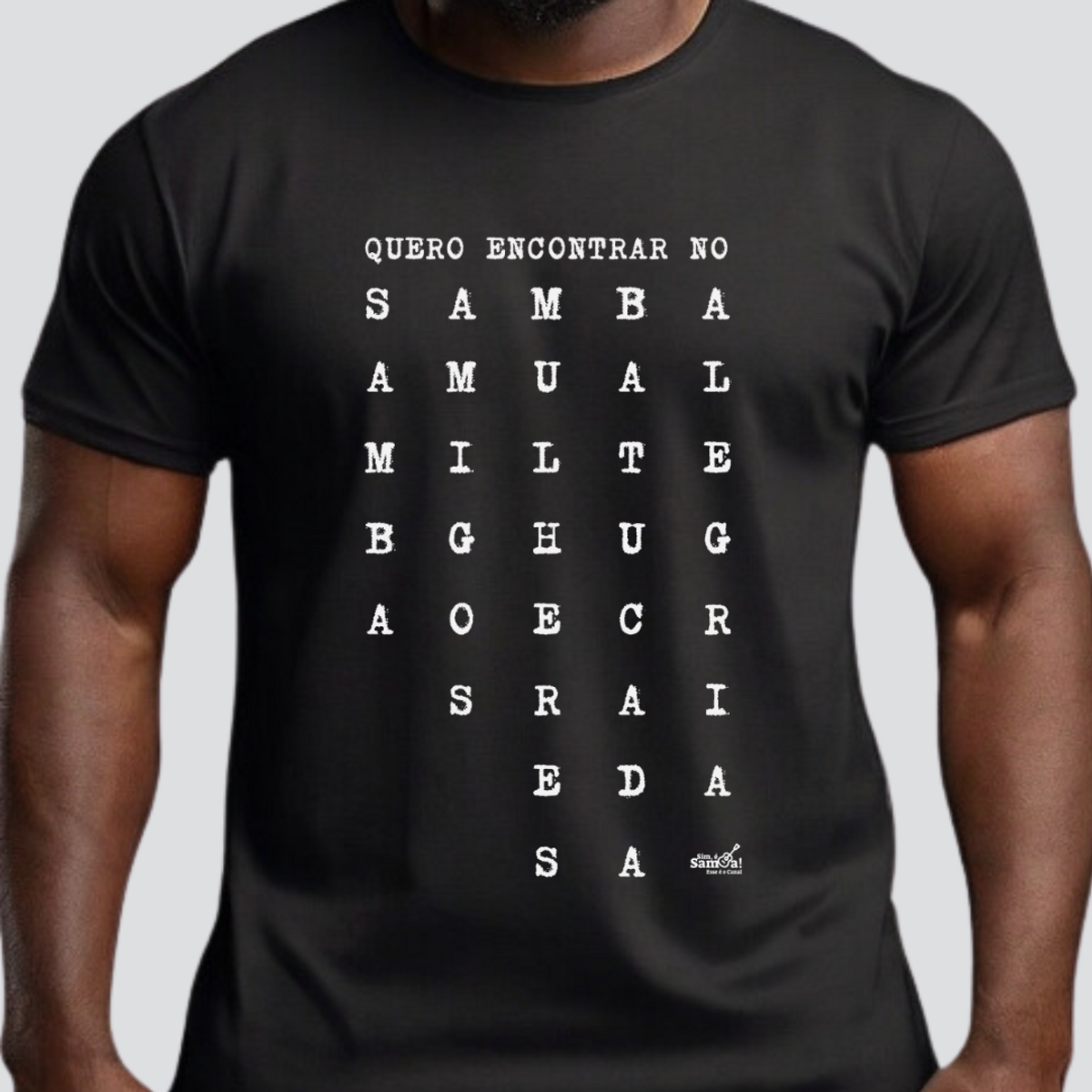 Nome do produto: Camiseta Clássica Masculina - Quero Encontrar no Samba