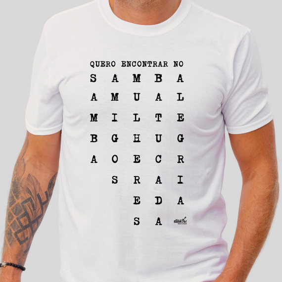 Camiseta Clássica Masculina - Quero Encontrar no Samba