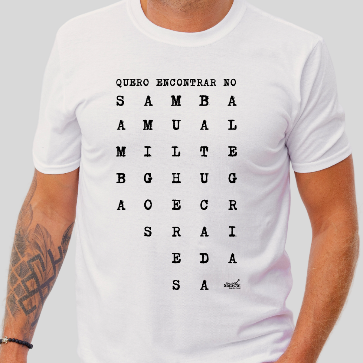 Nome do produto: Camiseta Clássica Masculina - Quero Encontrar no Samba