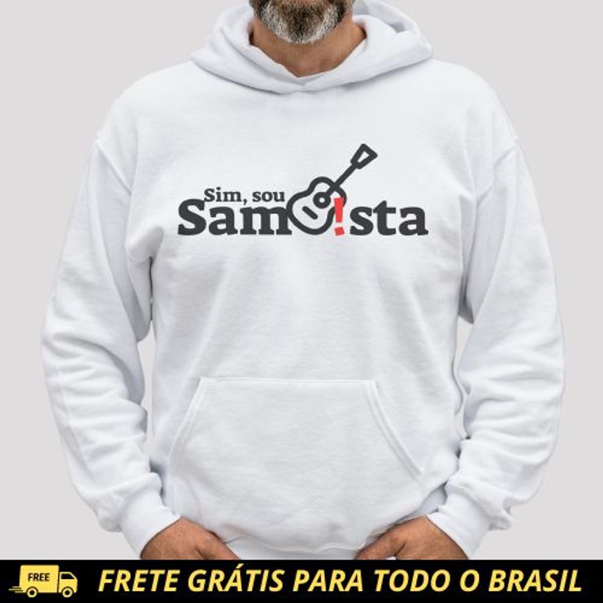 Nome do produto: Blusão de Moletom Canguru - Sim Sou Sambista