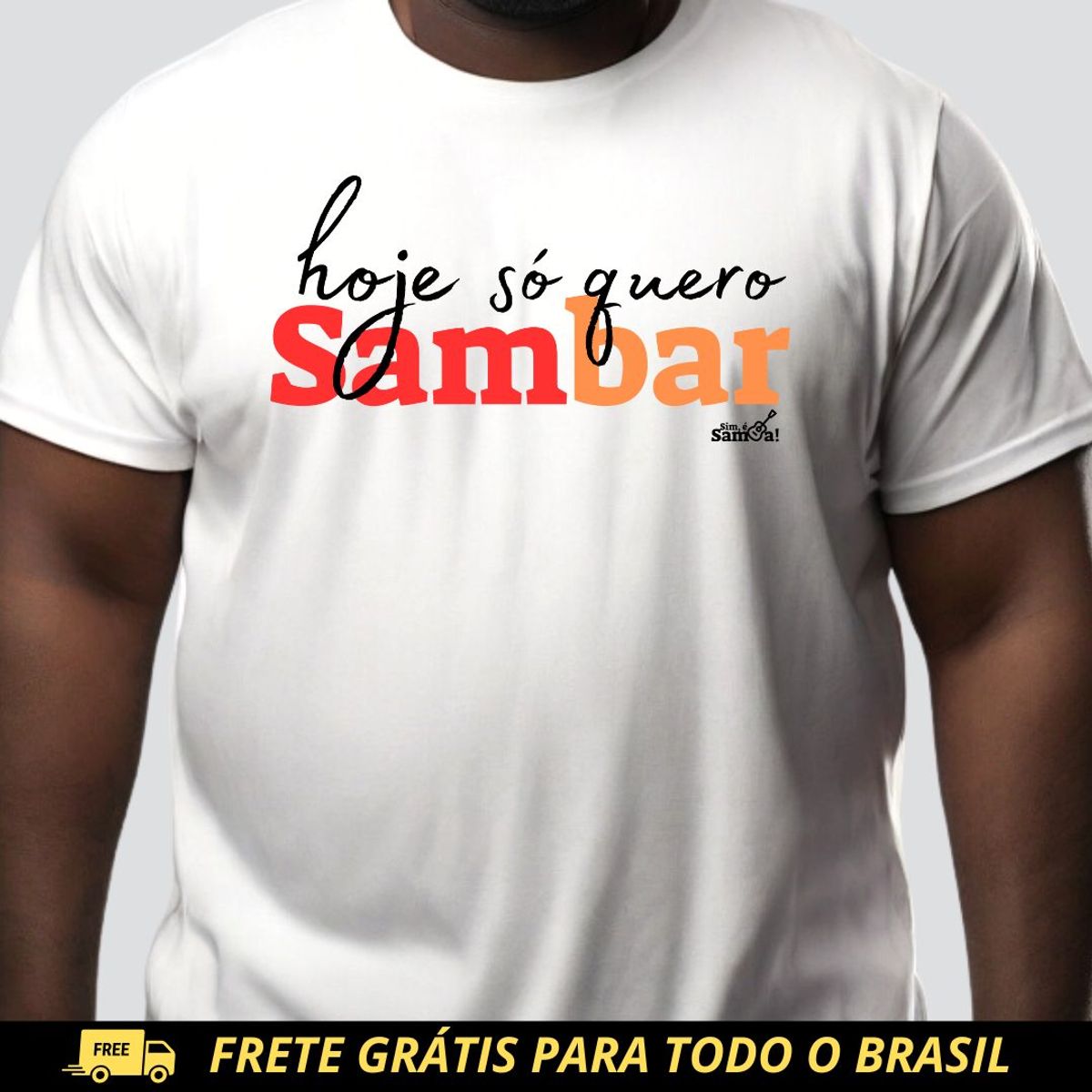 Nome do produto: Camiseta Plus Size - Hoje Só Quero Sambar