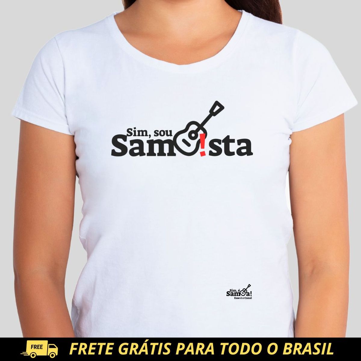 Nome do produto: Camiseta Baby Long Quality Feminina - Sim Sou Sambista