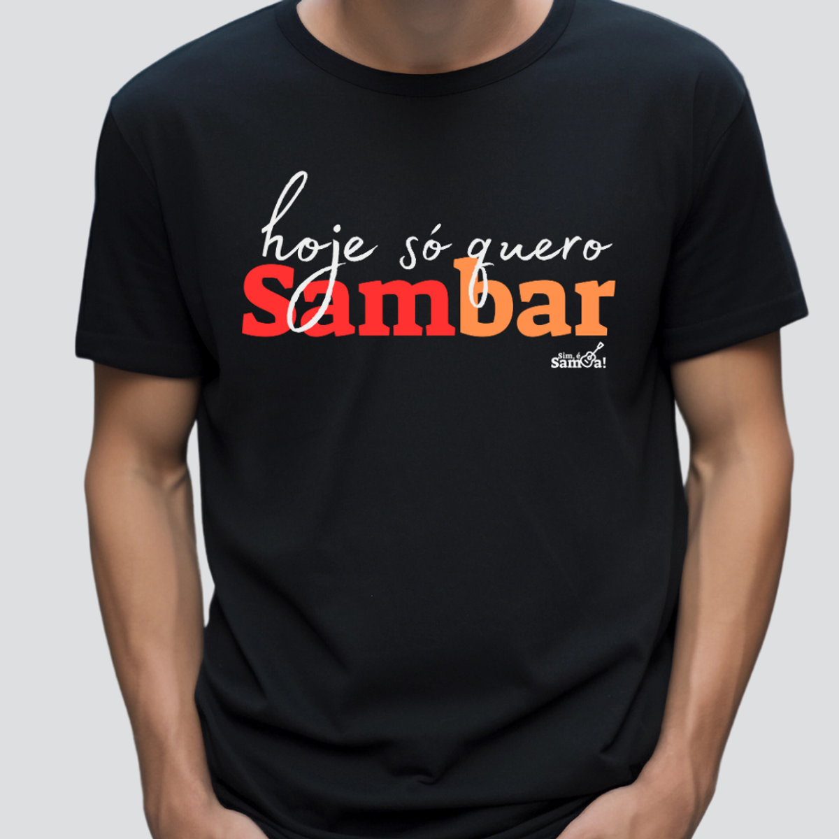 Nome do produto: Camiseta Clássica Masculina - Hoje só Quero Sambar