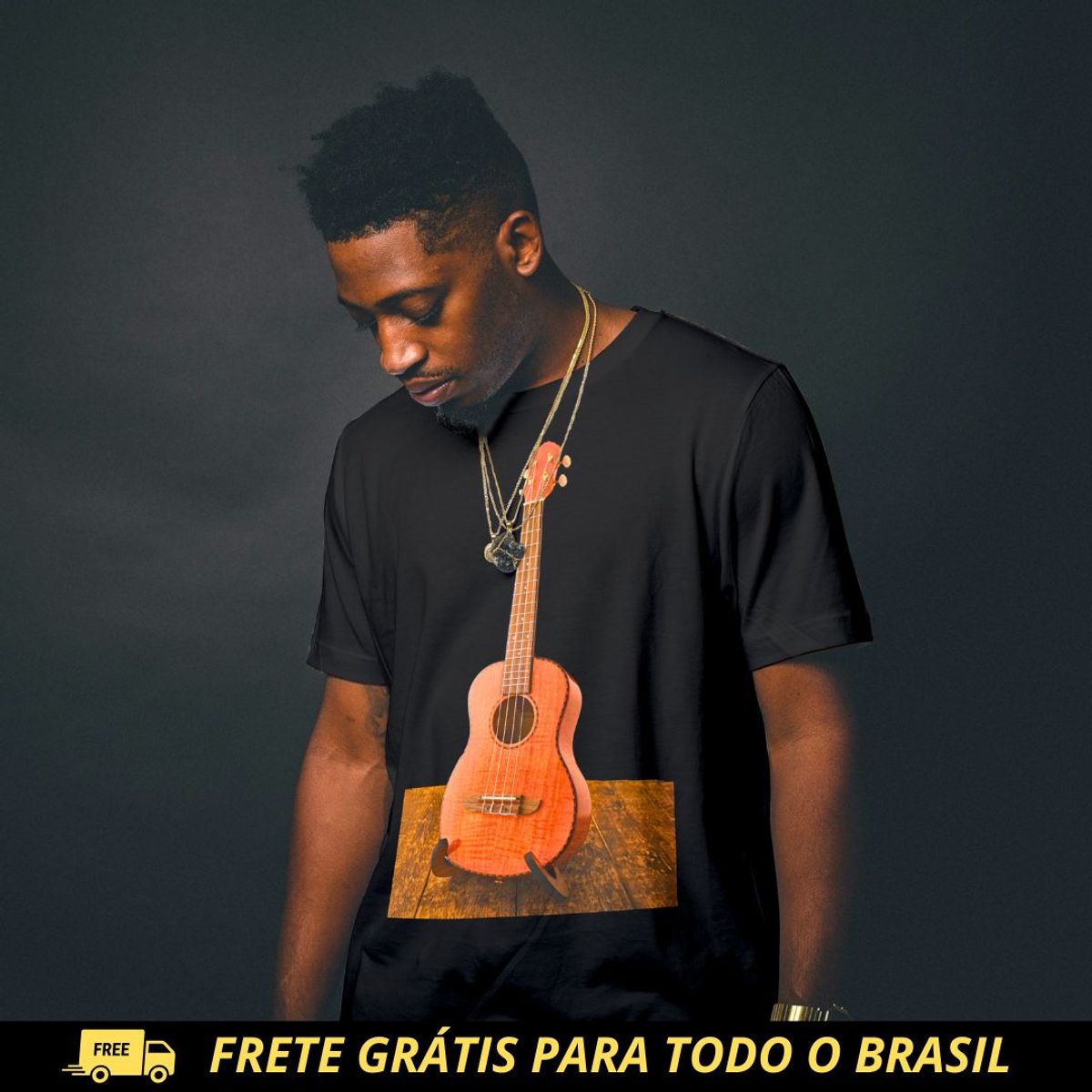 Nome do produto: Camiseta Prime Masculina - Faz um Fá Maior - Mais 10 Centavos